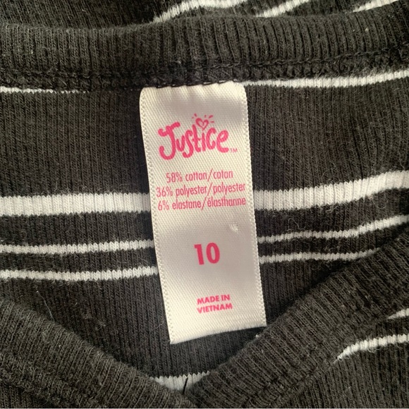 Justice Girls Size 10 Black & White Striped A Line Dress - Picture 7 of 7